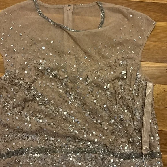 NWT Mac Duggal Nude Sequin Gown - Picture 3 of 6